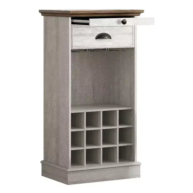 Wine Cabinet with Stemware Rack, Pull-Out Tray, and Drawer