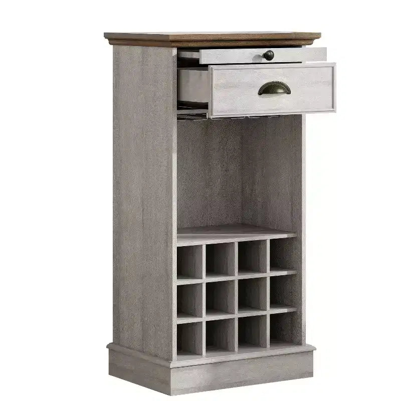 Wine Cabinet with Stemware Rack, Pull-Out Tray, and Drawer