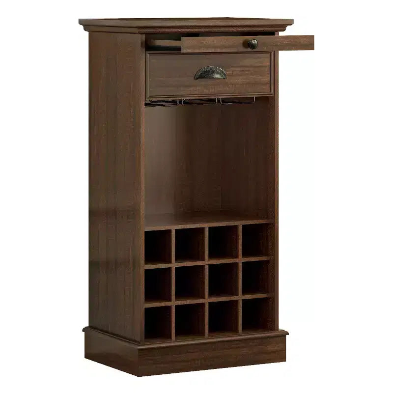 Wine Cabinet with Stemware Rack, Pull-Out Tray, and Drawer