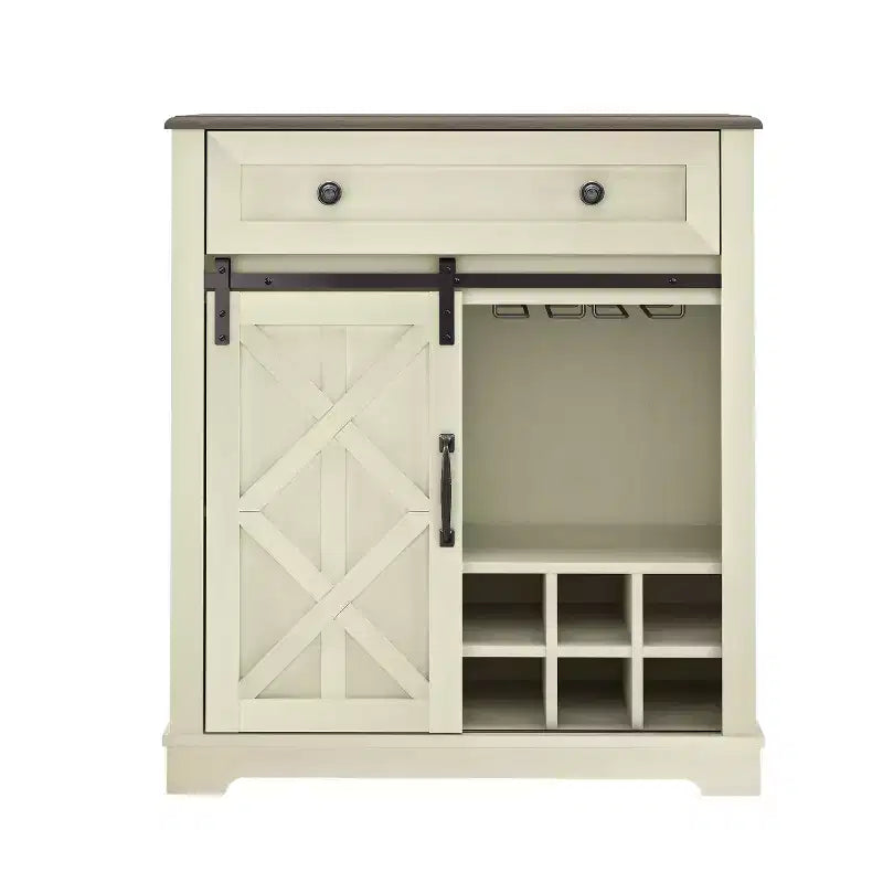 Wine Cabinet with Stemware Rack, Pull-Out Tray, and Drawer
