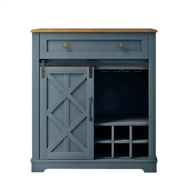 Wine Cabinet with Stemware Rack, Pull-Out Tray, and Drawer