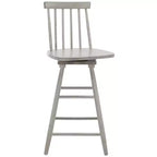 Tabouret de comptoir pivotant, en hévéa, sans accoudoirs avec dossier et repose-pieds
