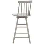 Tabouret de comptoir pivotant, en hévéa, sans accoudoirs avec dossier et repose-pieds