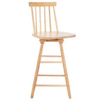 Tabouret de comptoir pivotant, en hévéa, sans accoudoirs avec dossier et repose-pieds