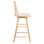 Tabouret de comptoir pivotant, en hévéa, sans accoudoirs avec dossier et repose-pieds