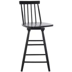 Tabouret de comptoir pivotant, en hévéa, sans accoudoirs avec dossier et repose-pieds