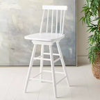 Tabouret de comptoir pivotant, en hévéa, sans accoudoirs avec dossier et repose-pieds