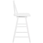 Tabouret de comptoir pivotant, en hévéa, sans accoudoirs avec dossier et repose-pieds