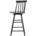 Tabouret de comptoir pivotant, en hévéa, sans accoudoirs avec dossier et repose-pieds