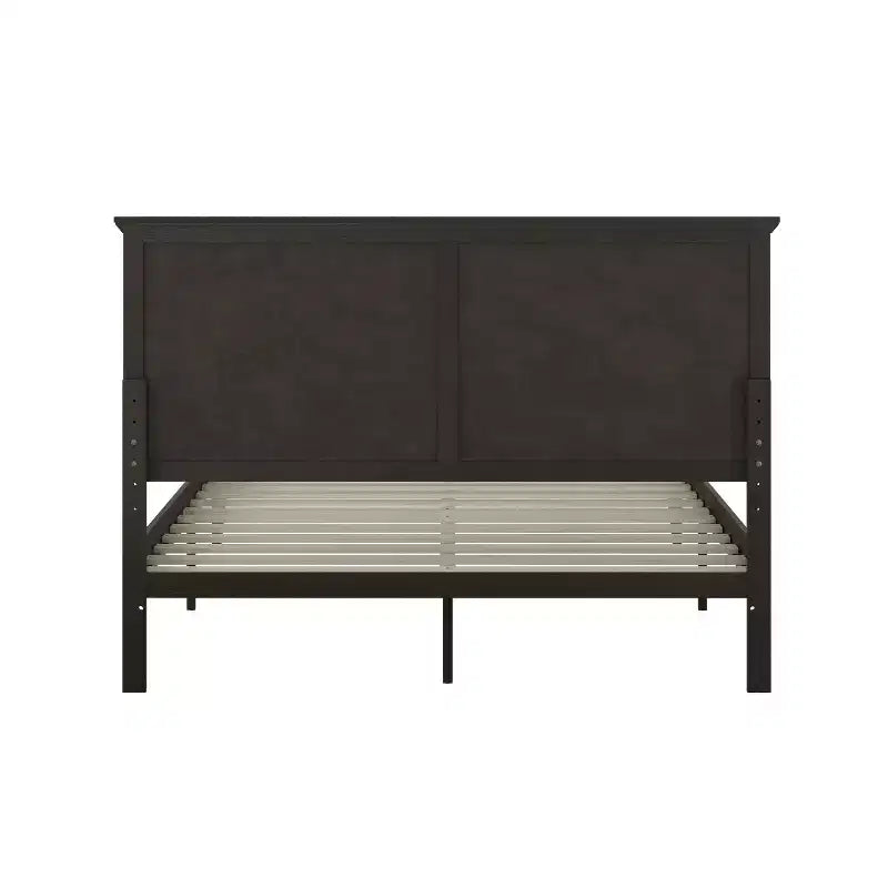 Solid Wood Platform Bed Frame with Headboard, Footboard, and Slatted Bottom