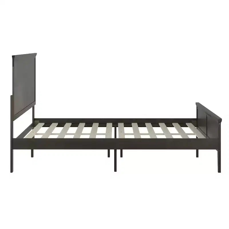Solid Wood Platform Bed Frame with Headboard, Footboard, and Slatted Bottom