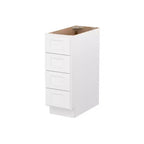 Meuble bas de cuisine Shaker blanc à assembler soi-même avec 4 tiroirs