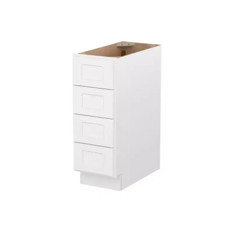 Shaker White Ready-to-Assemble Drawer Base Kitchen Cabinet with 4 Drawers