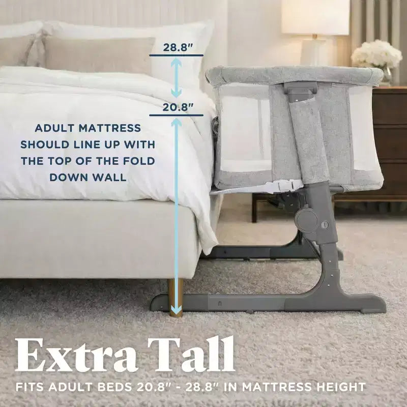 Bassinet and Bedside Sleeper with Adjustable Height, JPMA Certified