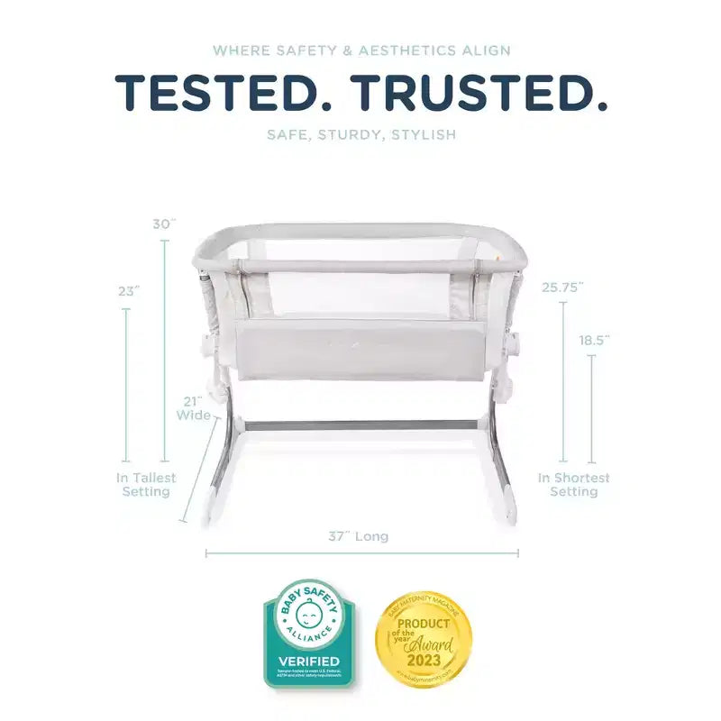Bassinet and Bedside Sleeper with Adjustable Height, JPMA Certified