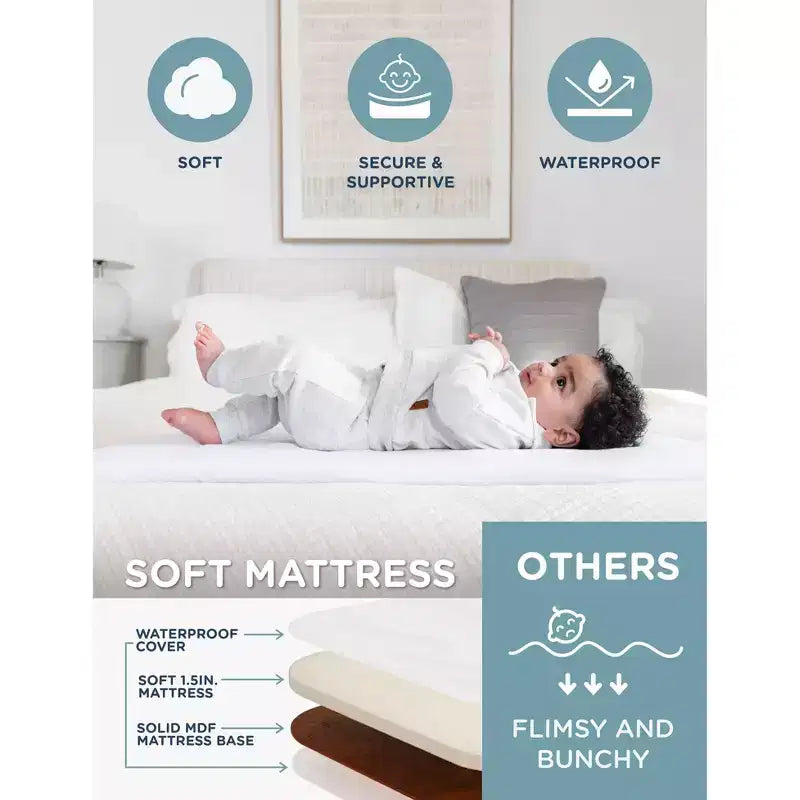 Bassinet and Bedside Sleeper with Adjustable Height, JPMA Certified