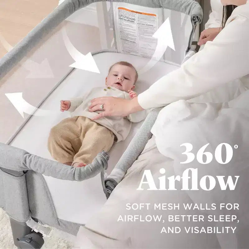 Bassinet and Bedside Sleeper with Adjustable Height, JPMA Certified