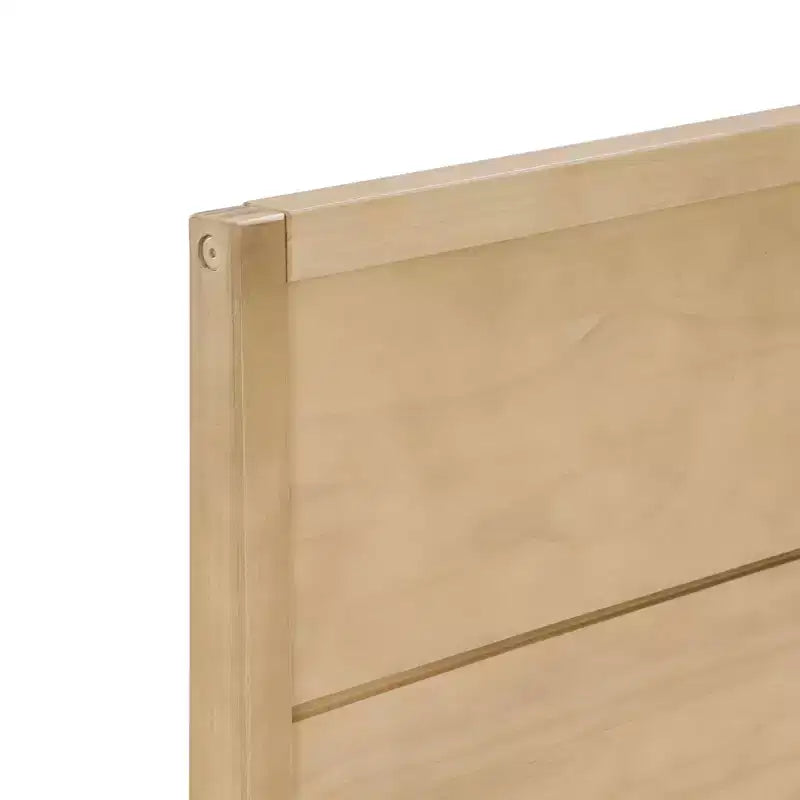 Solid Wood King Bed Frame with Panel Headboard, No Box Spring Needed