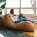 Chaise longue pouf remplie de mousse, cuir vegan ou bouclé, tout âge