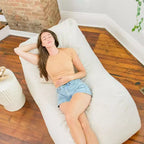 Chaise longue pouf remplie de mousse, cuir vegan ou bouclé, tout âge