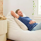 Chaise longue pouf remplie de mousse, cuir vegan ou bouclé, tout âge