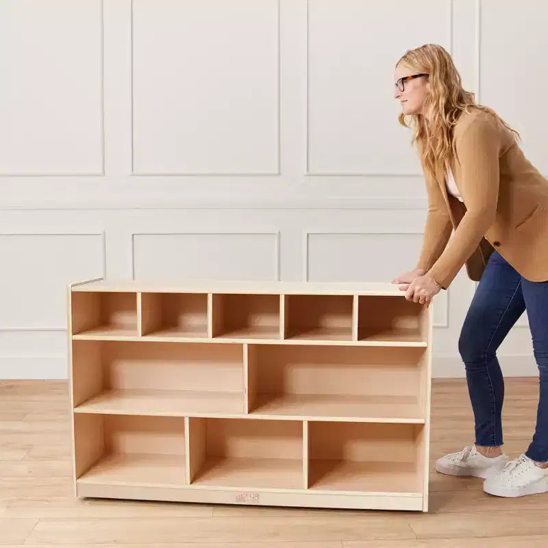 5+5 Cubby and Storage Mobile Tray Cabinet, Classroom Furniture