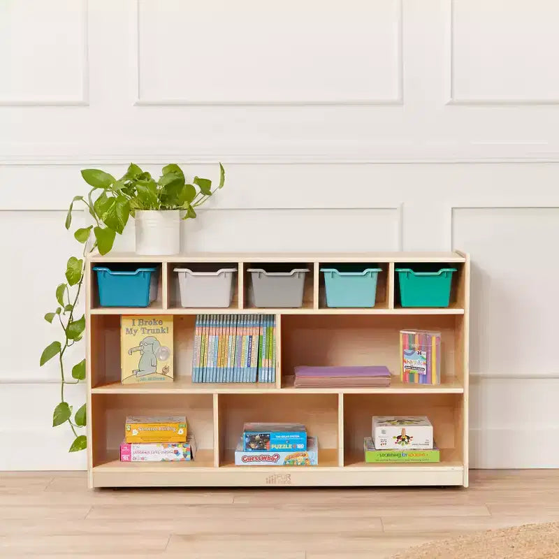 5+5 Cubby and Storage Mobile Tray Cabinet, Classroom Furniture