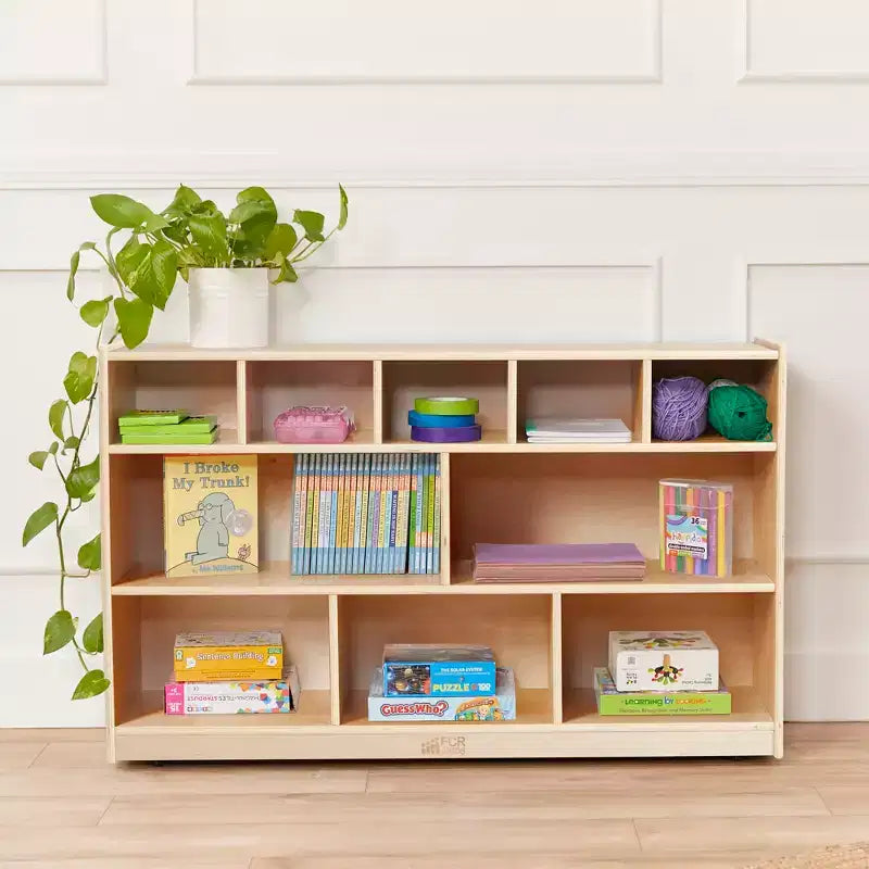 5+5 Cubby and Storage Mobile Tray Cabinet, Classroom Furniture