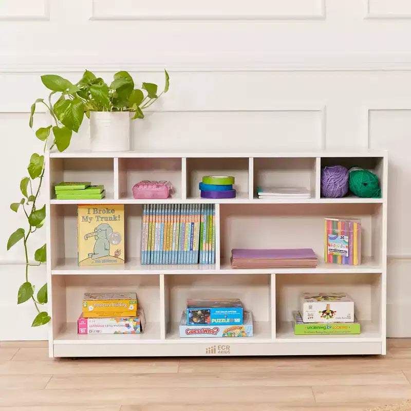 5+5 Cubby and Storage Mobile Tray Cabinet, Classroom Furniture