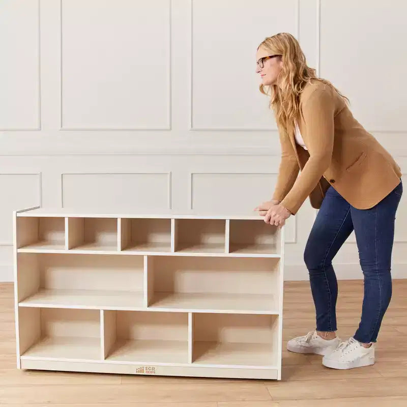 5+5 Cubby and Storage Mobile Tray Cabinet, Classroom Furniture