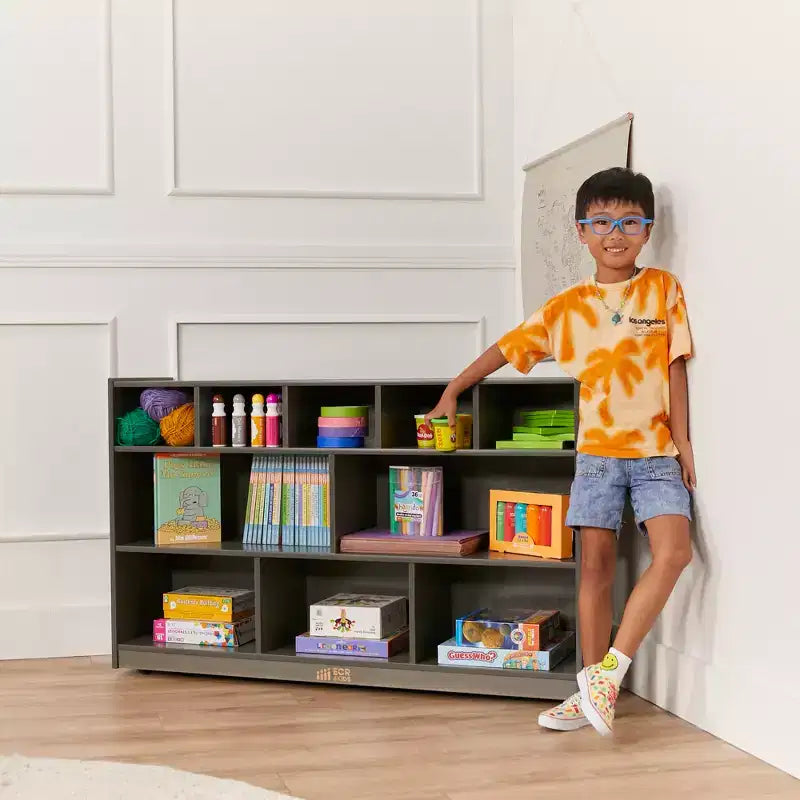 5+5 Cubby and Storage Mobile Tray Cabinet, Classroom Furniture