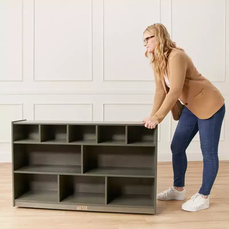 5+5 Cubby and Storage Mobile Tray Cabinet, Classroom Furniture