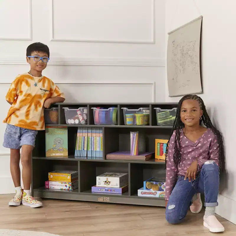 5+5 Cubby and Storage Mobile Tray Cabinet, Classroom Furniture