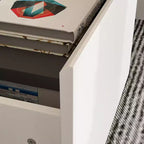 Bureau d'écriture et d'ordinateur en L relevable, Grand plateau, Blanc