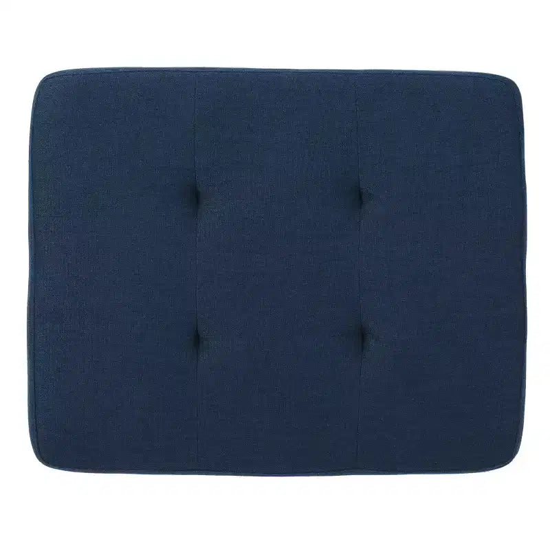 Contemporary Fabric Tufted Ottoman with Tapered Wood Legs