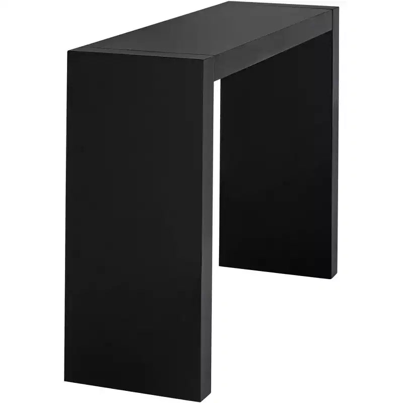 Modern Minimalist Gloss Black Rectangular Bar Table, 60" x 18"
