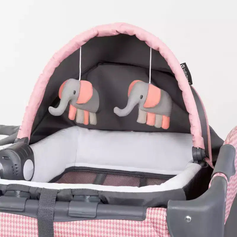 Nursery Center Playard with Rocking Cradle, Bassinet, and Changing Table