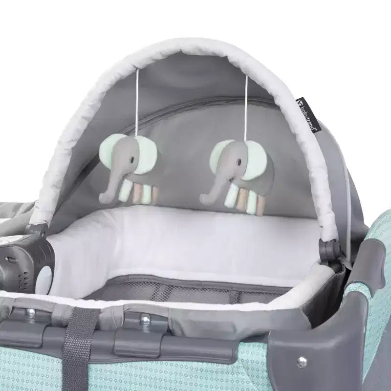Nursery Center Playard with Rocking Cradle, Bassinet, and Changing Table