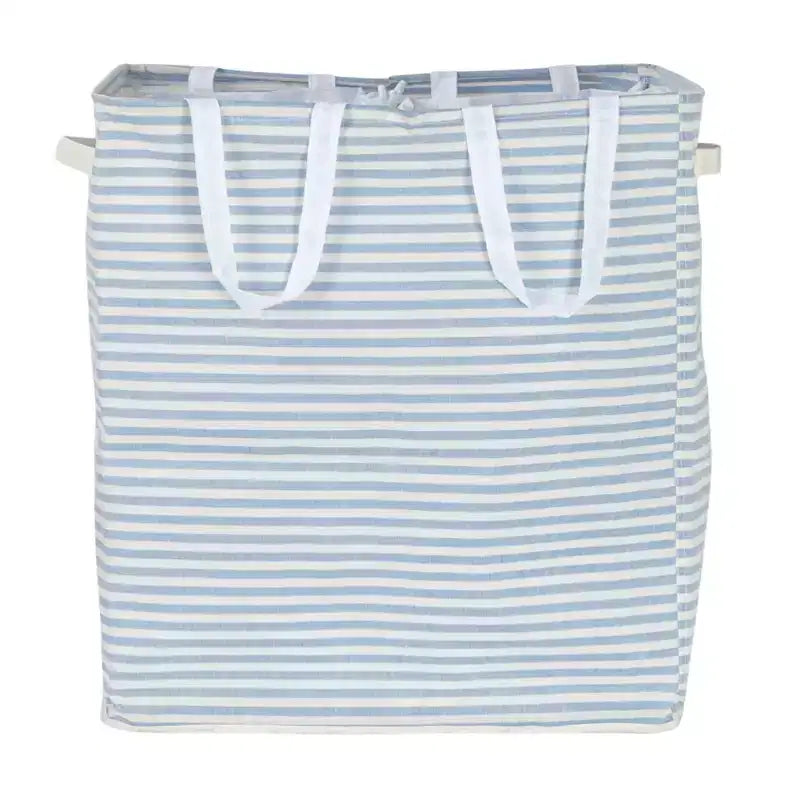 Rectangular Double Sorter with Handles, Blue and White Stripe