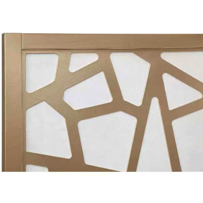 4-Panel Mosaic Screen Room Divider, Gold