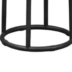 Tabouret de bar sans dossier de 76 cm, assise en bois recyclé avec cadre en fer, marron/noir
